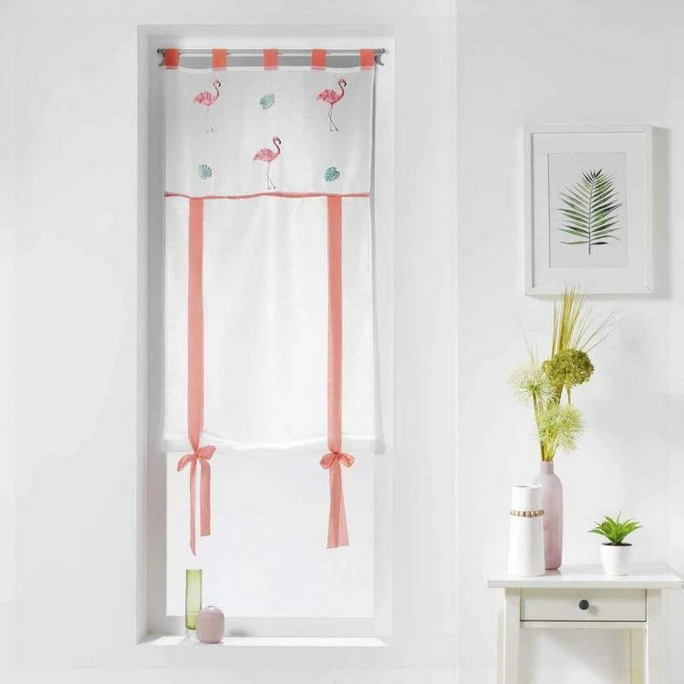 Paris Prix Store Voilage Flamingo Pink 60x150cm Blanc 3 Paris Prix Store Voilage Flamingo Pink 60x150cm Blanc