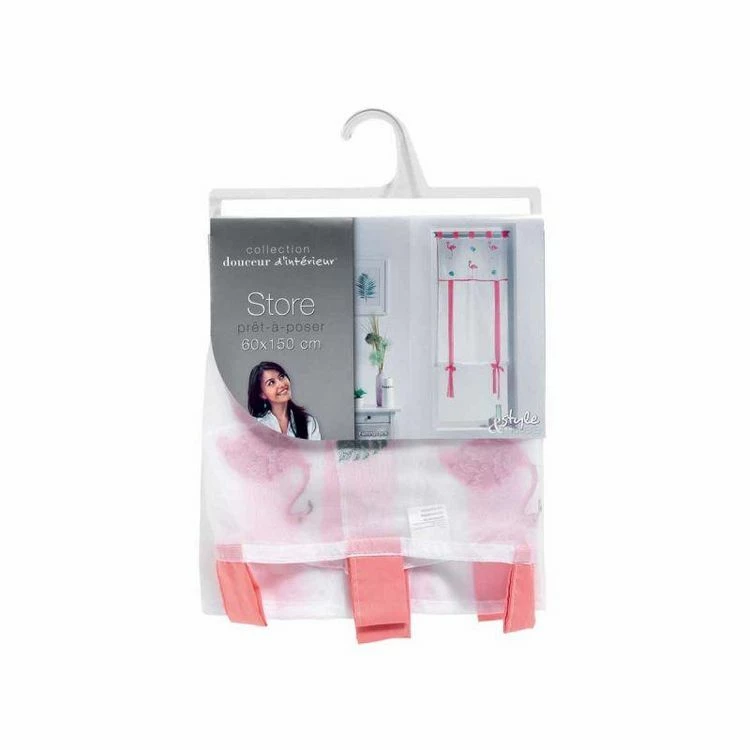 Paris Prix Store Voilage Flamingo Pink 60x150cm Blanc 4 Paris Prix Store Voilage Flamingo Pink 60x150cm Blanc – Image 2