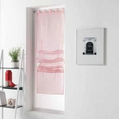 Paris Prix Store Voilage Pointille 60x180cm Saumon