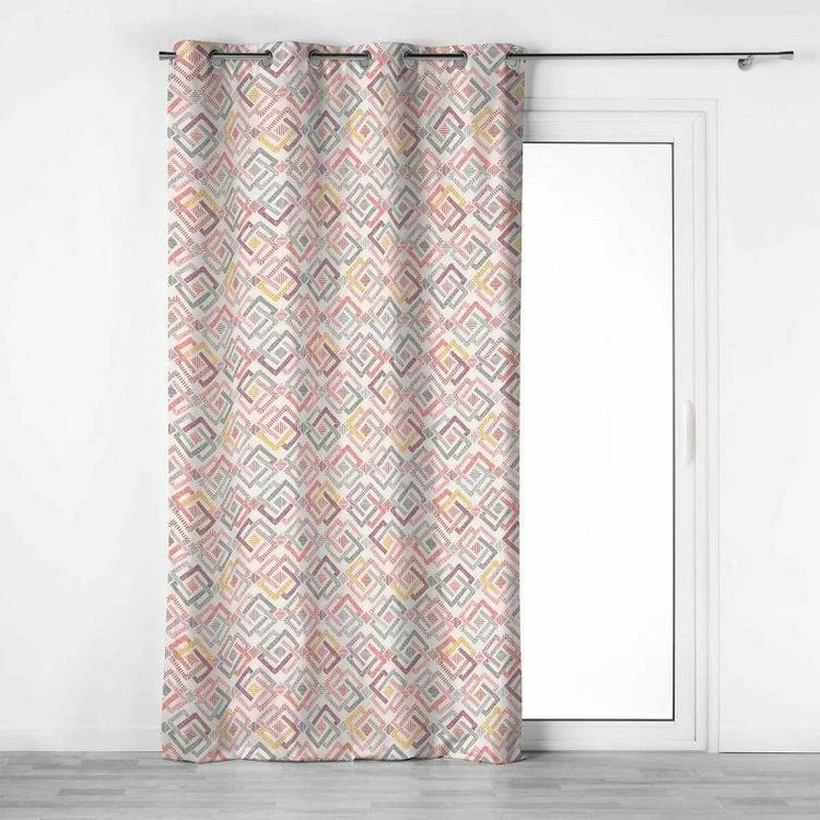 Paris Prix Rideau à Œillets Imprimé Zoula 140x240cm Corail 3 Paris Prix Rideau à Œillets Imprimé Zoula 140x240cm Corail