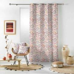 Paris Prix Rideau à Œillets Imprimé Zoula 140x240cm Corail 7 Paris Prix Rideau à Œillets Imprimé Zoula 140x240cm Corail -Auchan Boutique B2CD 672