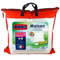 DODO Lot De 2 Oreillers Moelleux En Polyester Anti-Acariens 500gm/2 MAISON