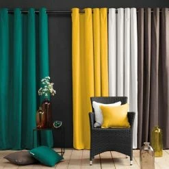 Paris Prix Rideau à Oeillets Panama 140x240cm Gris -Auchan Boutique B2CD 69