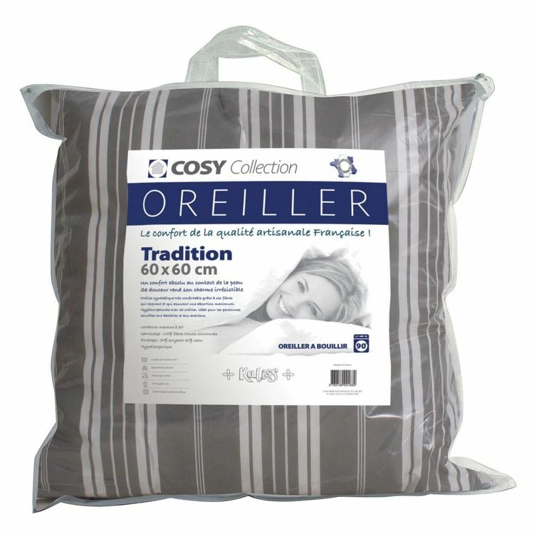 Le Linge De Jules Oreiller 60x60 - Tradition - Fibre Creuse Siliconnée 4 Le Linge De Jules Oreiller 60x60 - Tradition - Fibre Creuse Siliconnée – Image 2