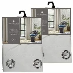 TOILINUX Lot De 2 Rideaux Occultants Louisa - 140 X 260 Cm - Ivoire