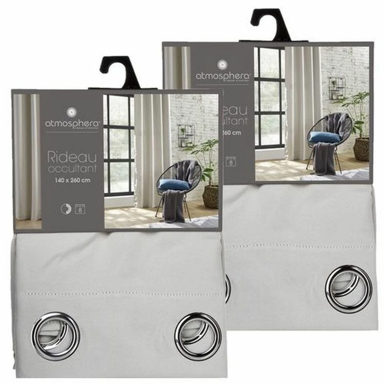 TOILINUX Lot De 2 Rideaux Occultants Louisa - 140 X 260 Cm - Ivoire 3 TOILINUX Lot De 2 Rideaux Occultants Louisa - 140 X 260 Cm - Ivoire