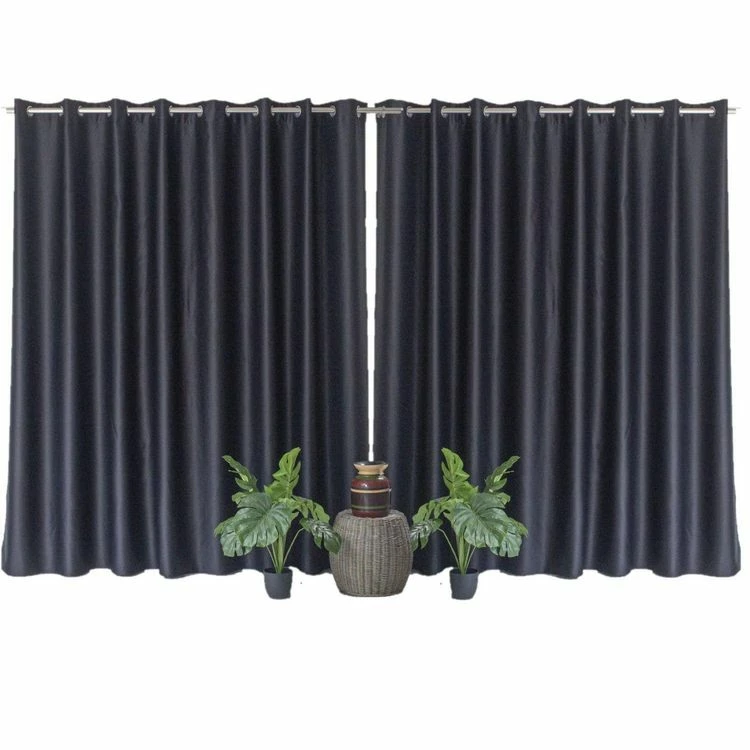 TOILINUX Lot De 2 Grands Rideaux Unis Occultants Avec œillets - 300 X 240 Cm - Noir 3 TOILINUX Lot De 2 Grands Rideaux Unis Occultants Avec œillets - 300 X 240 Cm - Noir