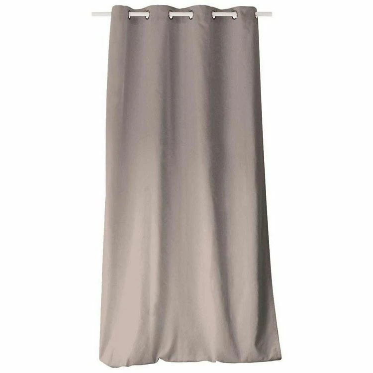 TOILINUX Lot De 2 Rideaux Unis Effet Bachette 8 œillets - 135 X 240 Cm - Taupe 4 TOILINUX Lot De 2 Rideaux Unis Effet Bachette 8 œillets - 135 X 240 Cm - Taupe – Image 2