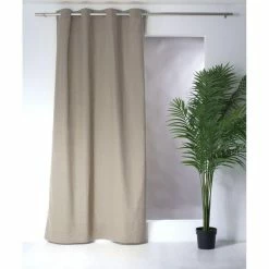 TOILINUX Lot De 2 Rideaux Unis Effet Bachette 8 œillets - 135 X 240 Cm - Taupe 7 TOILINUX Lot De 2 Rideaux Unis Effet Bachette 8 œillets - 135 X 240 Cm - Taupe -Auchan Boutique B2CD 704