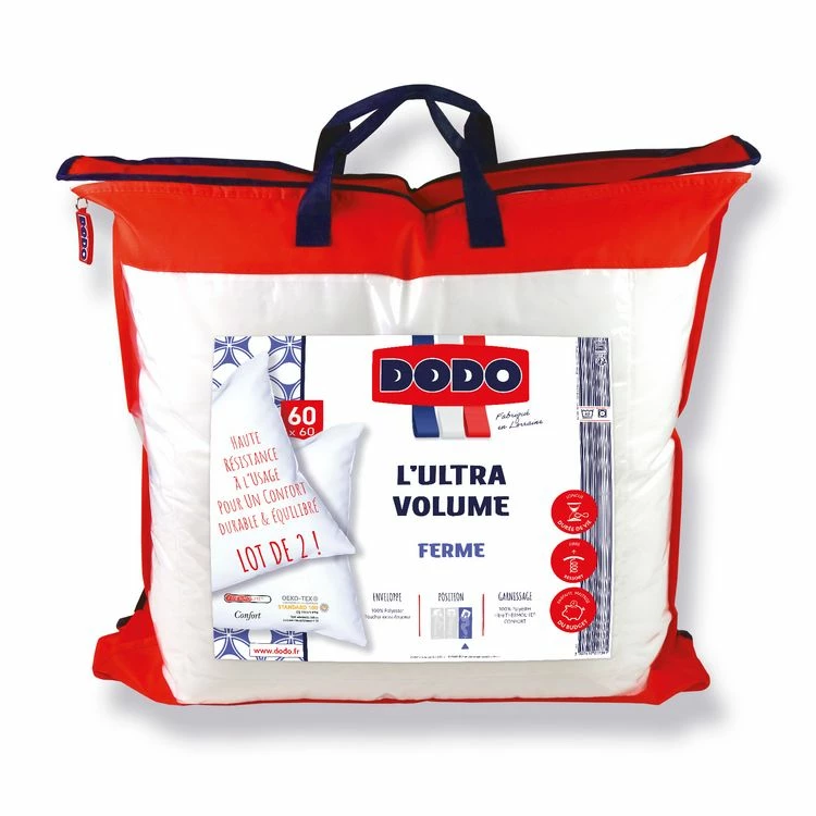 DODO Lot De 2 Oreillers En Microfibre Ferme Et équilibré ULTRA VOLUME 3 DODO Lot De 2 Oreillers En Microfibre Ferme Et équilibré ULTRA VOLUME