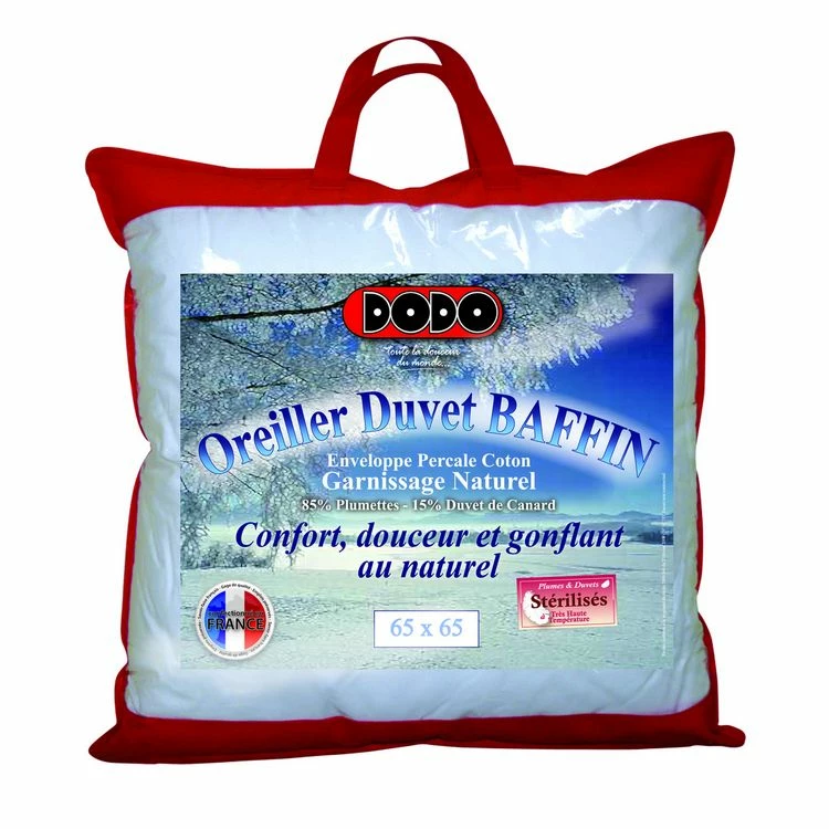 DODO Oreiller Garnissage 15% Duvet 85% Plumettes BAFFIN 3 DODO Oreiller Garnissage 15% Duvet 85% Plumettes BAFFIN
