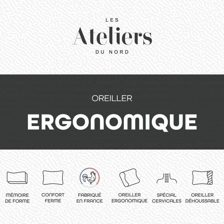 ATELIERS DU NORD Oreiller Ergonomique - 4 ATELIERS DU NORD Oreiller Ergonomique - – Image 3