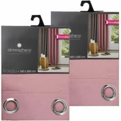 TOILINUX Lot De 2 Rideaux Occultants Louisa - 140 X 260 Cm - Rose