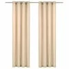 VIDAXL Rideaux Avec Anneaux En Metal 2 Pcs Coton 140x245 Cm Beige