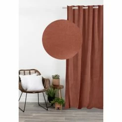COTE DECO Rideau Uni En Suédine Effet Velours à Oeillets