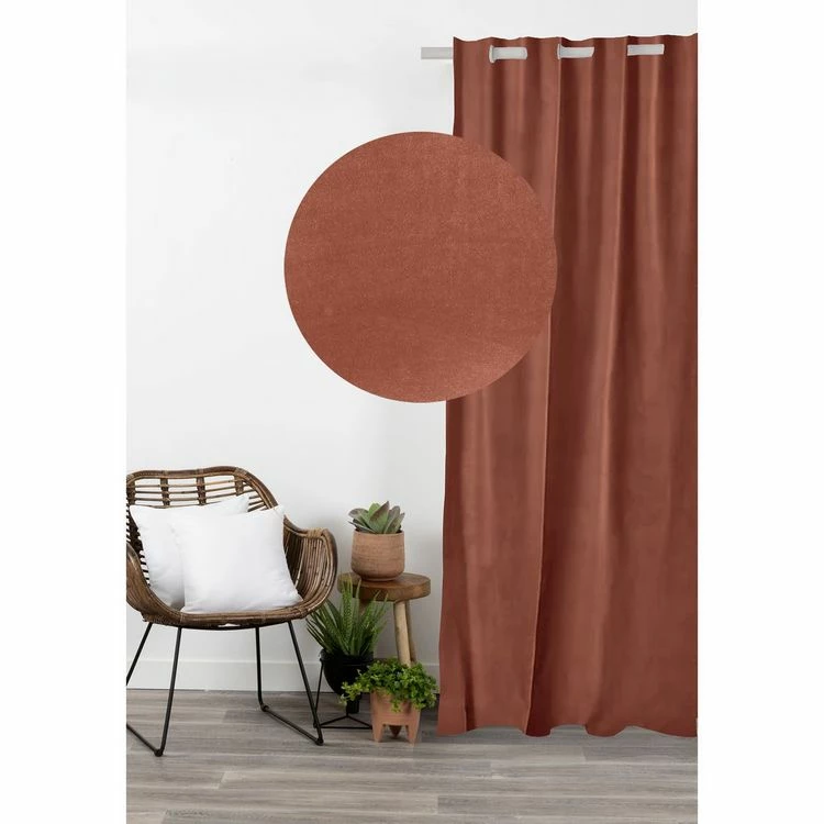 COTE DECO Rideau Uni En Suédine Effet Velours à Oeillets 3 COTE DECO Rideau Uni En Suédine Effet Velours à Oeillets