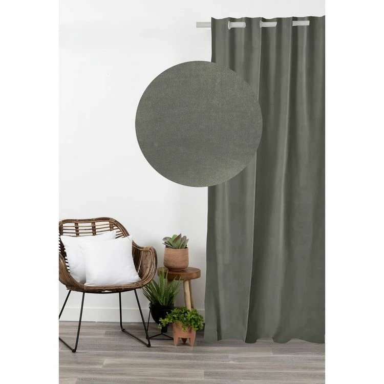 COTE DECO Rideau Uni En Suédine Effet Velours à Oeillets 5 COTE DECO Rideau Uni En Suédine Effet Velours à Oeillets – Image 3