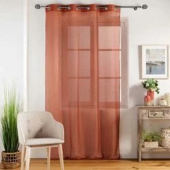 Paris Prix Rideau à Oeillets Etamina 140x240cm Terracotta -Auchan Boutique B2CD 753
