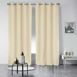 Paris Prix Rideau à Oeillets Essentiel 140x280cm Naturel -Auchan Boutique B2CD 757