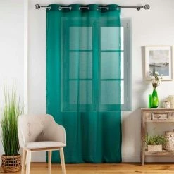 Paris Prix Rideau à Oeillets Etamina 140x280cm Émeraude 7 Paris Prix Rideau à Oeillets Etamina 140x280cm Émeraude -Auchan Boutique B2CD 77