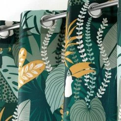 Paris Prix Rideau à Œillets Imprimé Brazilia 140x280cm Vert 6 Paris Prix Rideau à Œillets Imprimé Brazilia 140x280cm Vert -Auchan Boutique B2CD 813