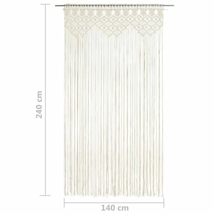 VIDAXL Rideau En Macrame 140x240 Cm Coton 7 VIDAXL Rideau En Macrame 140x240 Cm Coton – Image 5