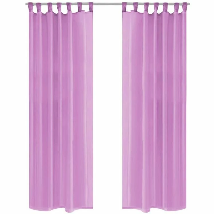 VIDAXL Rideau Occultant 2 Pcs Voile 140 X 175 Cm Lilas 3 VIDAXL Rideau Occultant 2 Pcs Voile 140 X 175 Cm Lilas
