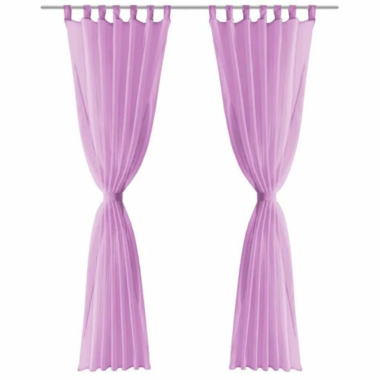 VIDAXL Rideau Occultant 2 Pcs Voile 140 X 175 Cm Lilas 4 VIDAXL Rideau Occultant 2 Pcs Voile 140 X 175 Cm Lilas – Image 2