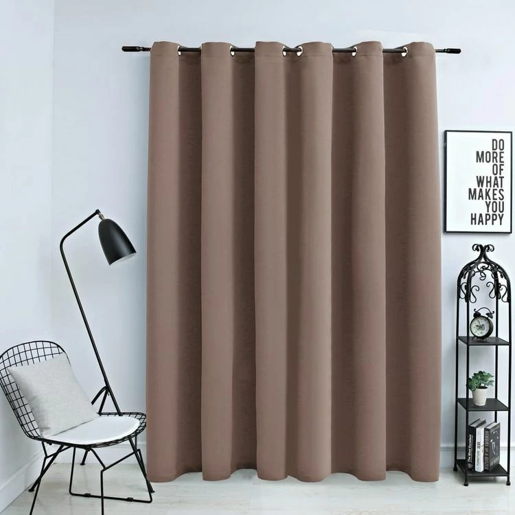 VIDAXL Rideau Occultant Avec Anneaux En Metal Taupe 290x245 Cm 3 VIDAXL Rideau Occultant Avec Anneaux En Metal Taupe 290x245 Cm