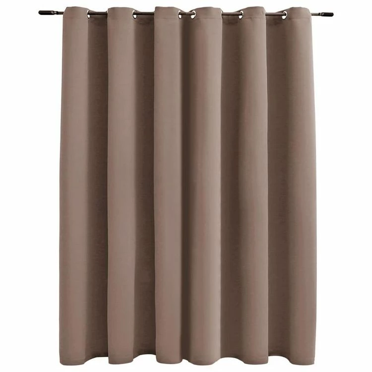 VIDAXL Rideau Occultant Avec Anneaux En Metal Taupe 290x245 Cm 4 VIDAXL Rideau Occultant Avec Anneaux En Metal Taupe 290x245 Cm – Image 2