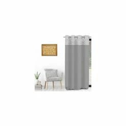 Soleil D'ocre Rideau à Oeillets Pur Coton 135x250 Cm VINTAGE Gris, Par Soleil D'Ocre