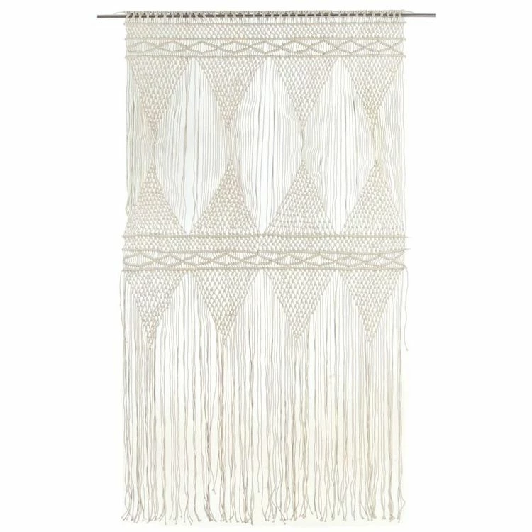VIDAXL Rideau En Macrame 140x240 Cm Coton 4 VIDAXL Rideau En Macrame 140x240 Cm Coton – Image 2