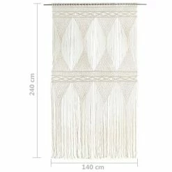 VIDAXL Rideau En Macrame 140x240 Cm Coton 11 VIDAXL Rideau En Macrame 140x240 Cm Coton -Auchan Boutique B2CD 877