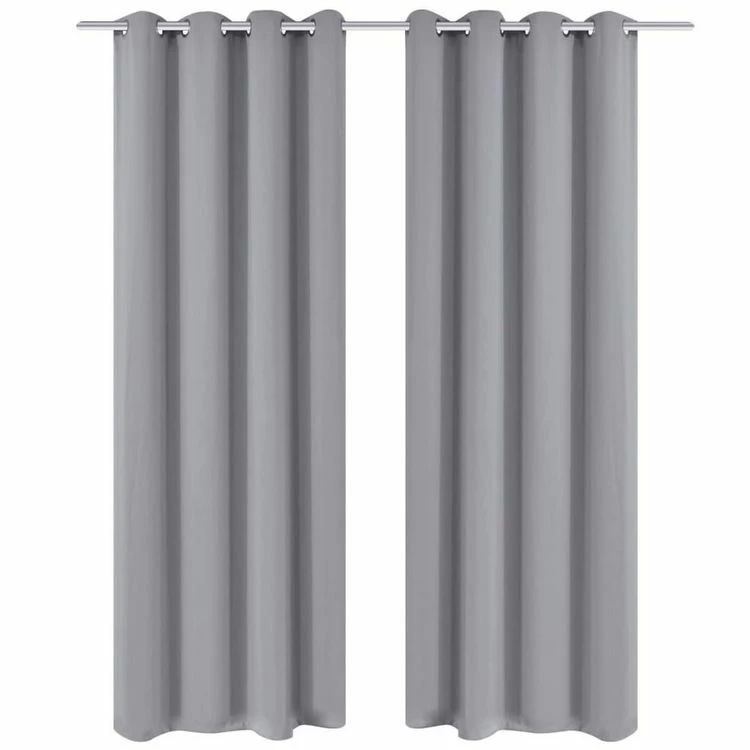 VIDAXL Rideau Occultant Avec œillets Metalliques 270 X 245 Cm Gris 4 VIDAXL Rideau Occultant Avec œillets Metalliques 270 X 245 Cm Gris – Image 2