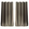 TOILINUX Lot De 2 Rideaux Unis Avec œillets - 140 X 240 Cm - Marron