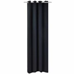 VIDAXL Rideau Occultant Avec œillets Metalliques 270 X 245 Cm Noir