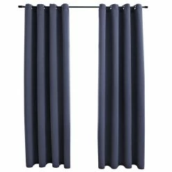VIDAXL Rideaux Occultants Avec Anneaux Metal 2pcs Anthracite 140x225cm -Auchan Boutique B2CD 891