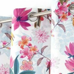 Paris Prix Rideau à Œillets Imprimé Exotic Paradise 140x260cm Blanc -Auchan Boutique B2CD 919