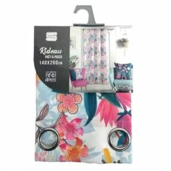 Paris Prix Rideau à Œillets Imprimé Exotic Paradise 140x260cm Blanc -Auchan Boutique B2CD 920