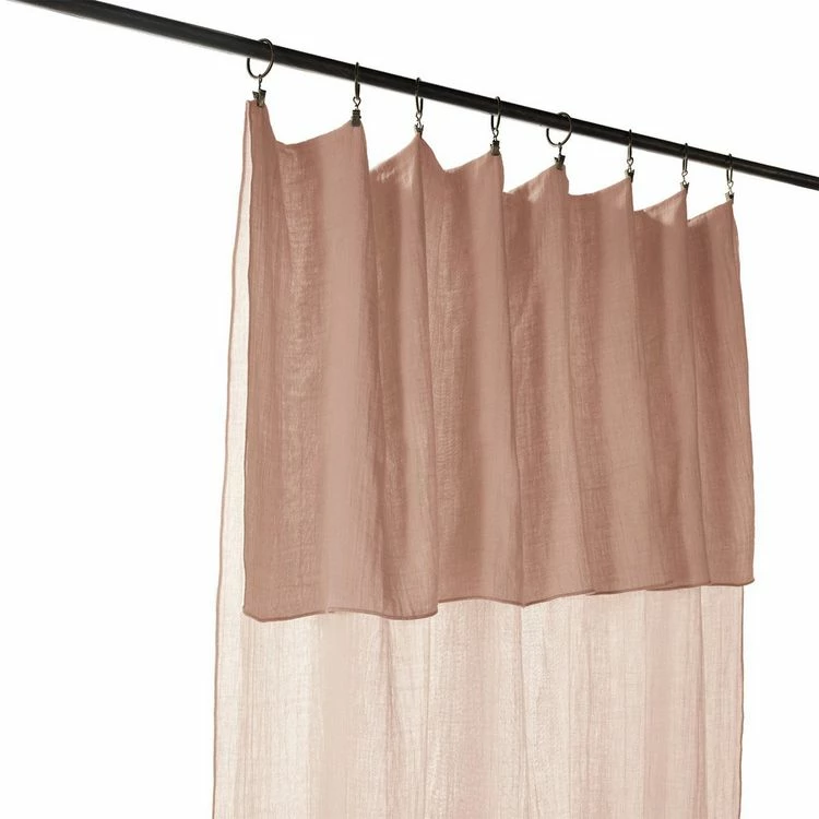 No Name Rideau Ajustable Avec 8 Anneaux Pince 140x300 Gaze De Coton Guimauve 4 No Name Rideau Ajustable Avec 8 Anneaux Pince 140x300 Gaze De Coton Guimauve – Image 2