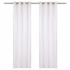 VIDAXL Rideaux Avec Anneaux En Metal 2 Pcs Coton 140x175 Cm Blanc