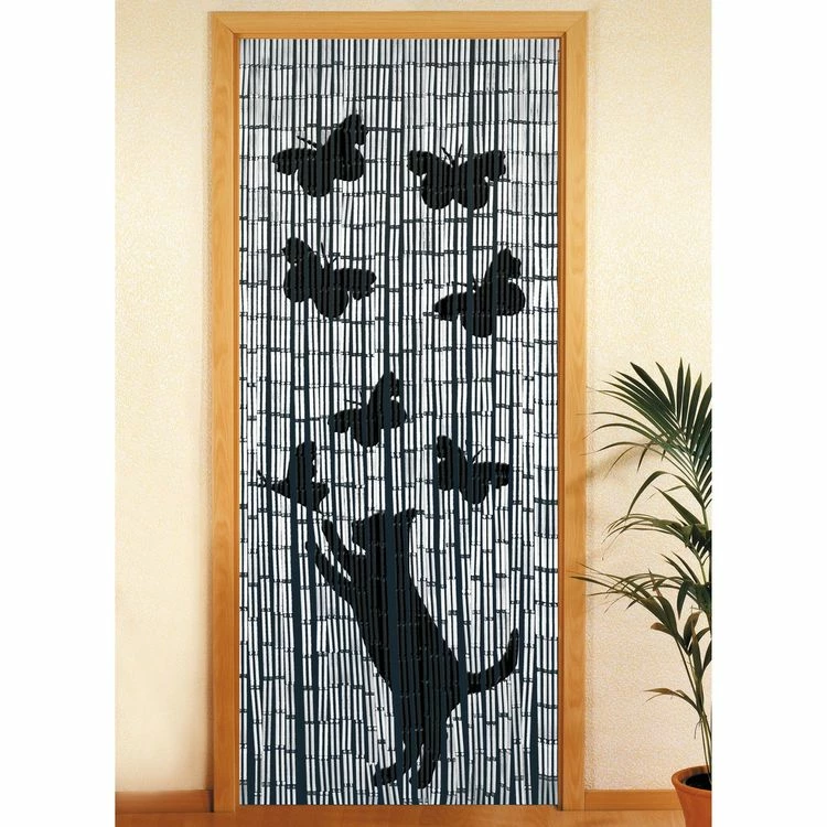 Wenko Rideau De Porte Chat Et Papillon - Bambou - 90 X 200 Cm - Gris 3 Wenko Rideau De Porte Chat Et Papillon - Bambou - 90 X 200 Cm - Gris