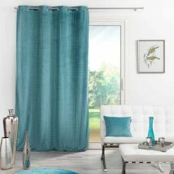 Paris Prix Rideau à Œillets Imprimé Kansas 140x240cm Bleu -Auchan Boutique B2CD 950