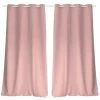 TOILINUX Lot De 2 Rideaux Unis Effet Bachette 8 œillets - 135 X 240 Cm - Rose -Auchan Boutique B2CD 957