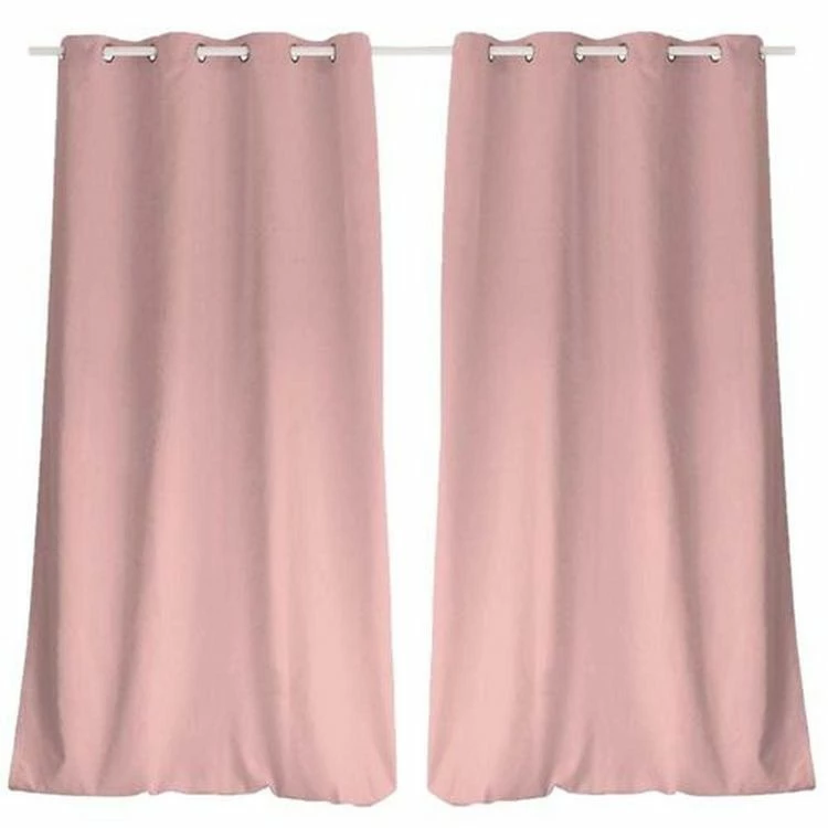 TOILINUX Lot De 2 Rideaux Unis Effet Bachette 8 œillets - 135 X 240 Cm - Rose 3 TOILINUX Lot De 2 Rideaux Unis Effet Bachette 8 œillets - 135 X 240 Cm - Rose