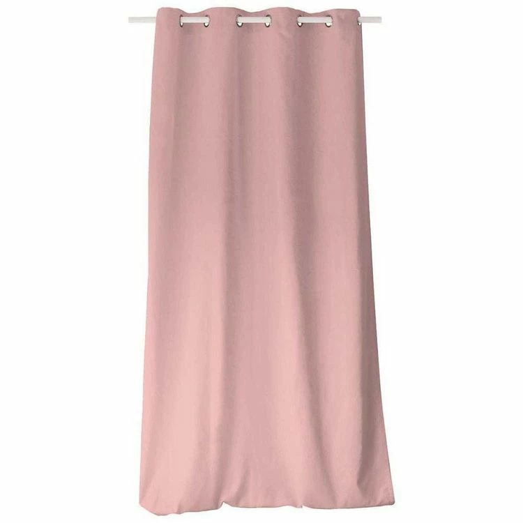 TOILINUX Lot De 2 Rideaux Unis Effet Bachette 8 œillets - 135 X 240 Cm - Rose 5 TOILINUX Lot De 2 Rideaux Unis Effet Bachette 8 œillets - 135 X 240 Cm - Rose – Image 3