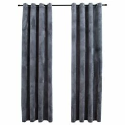 VIDAXL Rideaux Occultants Et Anneaux 2pcs Velours Anthracite 140x175cm -Auchan Boutique B2CD 961