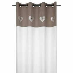 Lovely Casa Rideau à œillets 140x260 Cm Meane Taupe