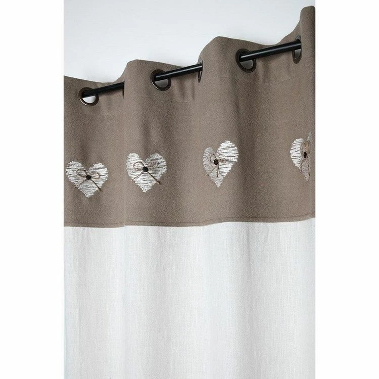 Lovely Casa Rideau à œillets 140x260 Cm Meane Taupe 4 Lovely Casa Rideau à œillets 140x260 Cm Meane Taupe – Image 2