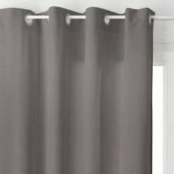 TOILINUX Lot De 2 Rideaux Lilou - 140 X 260 Cm - Gris Foncé -Auchan Boutique B2CD 982